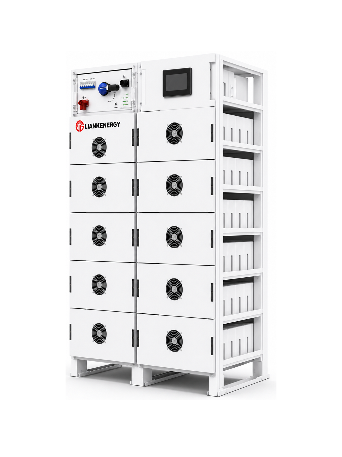 E-MATE 114R Commercial Battery Rack - Front-right 45 degree view